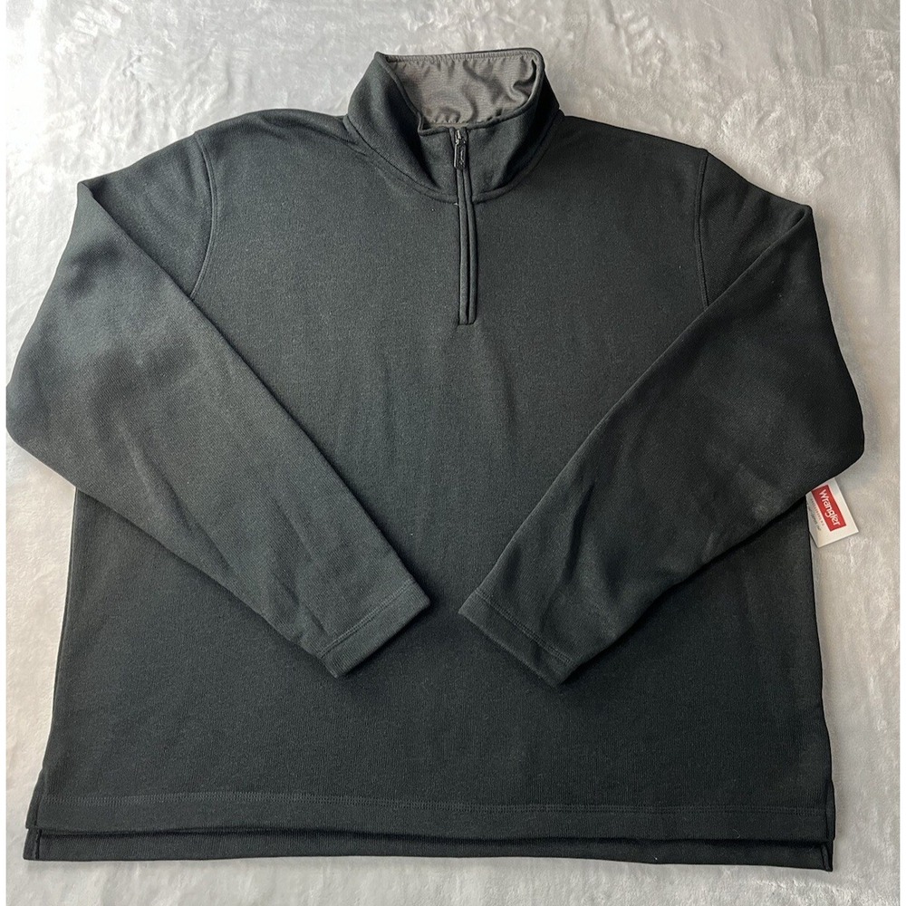 WRANGLER Caviar Sweater Men 3XL Black 1/4 Zip Fleece Pullover Mock Neck Outdoor